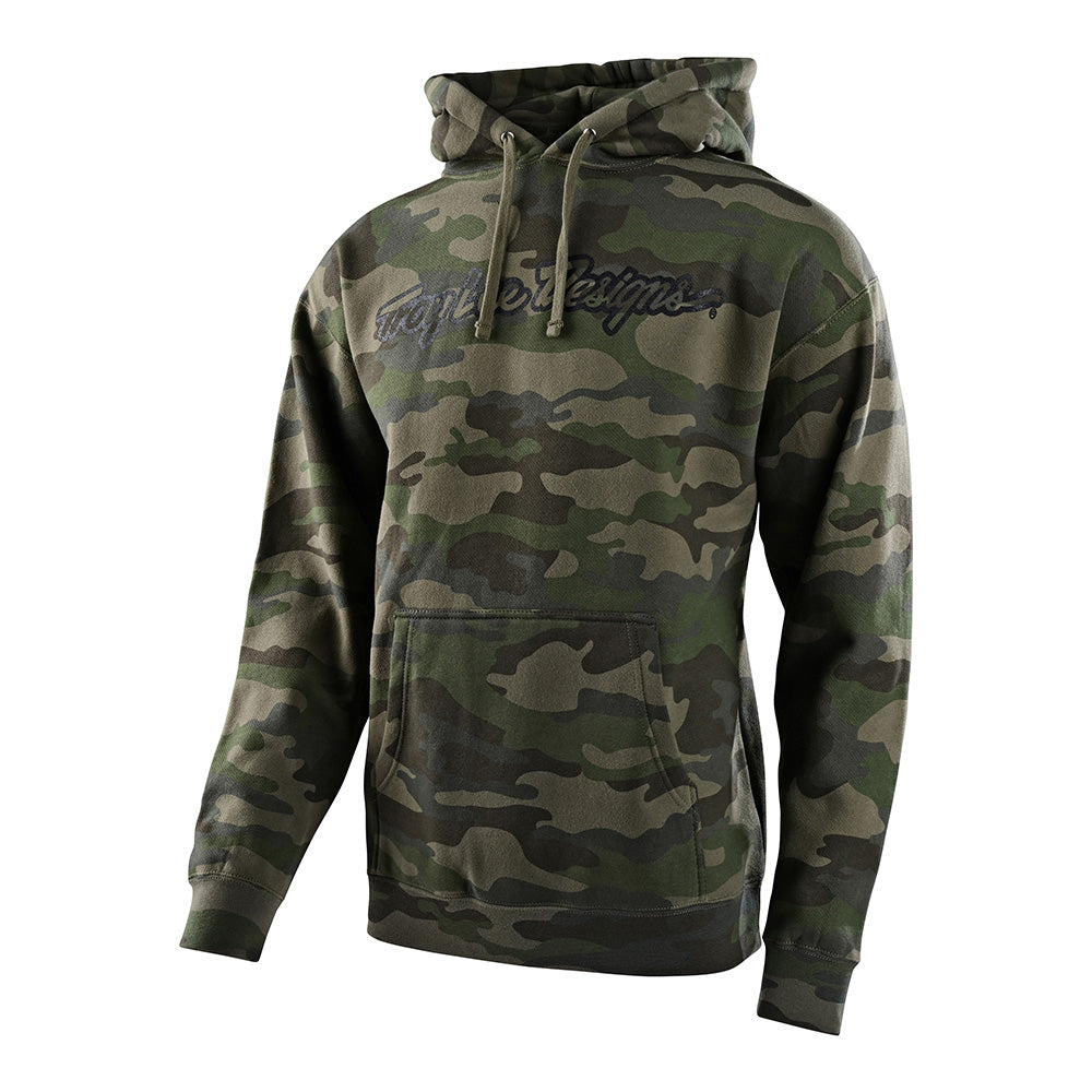 Troy Lee Designs Signature Camo Pullover Hoodie Army Green Small