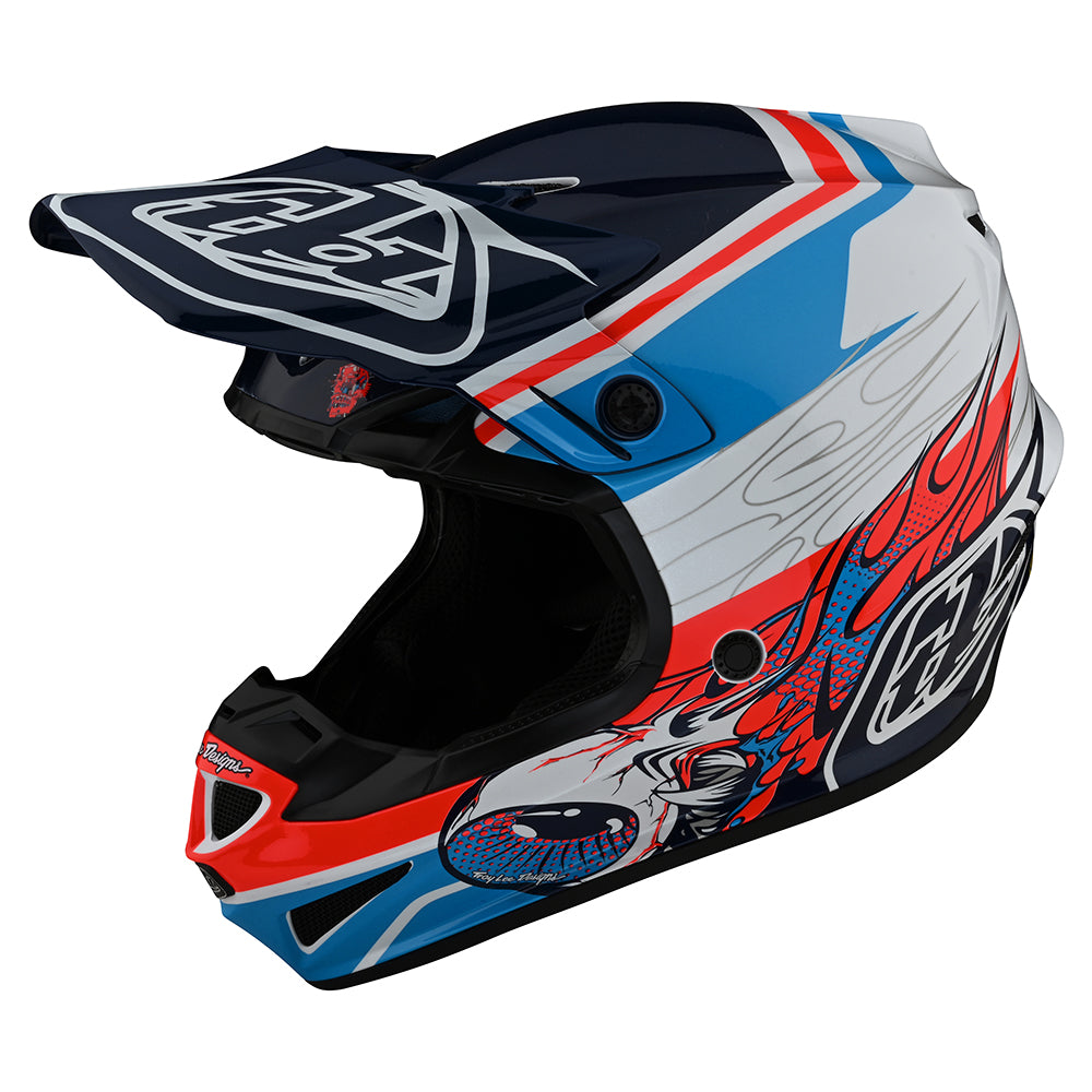 Youth SE4 Polyacrylite Helmet Skooly Blue / Orange – Troy Lee Designs
