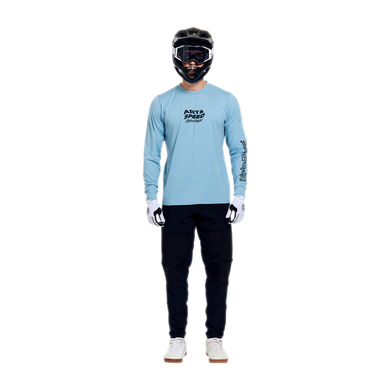 Ruckus Ride LS Tee Waves Dawn Blue