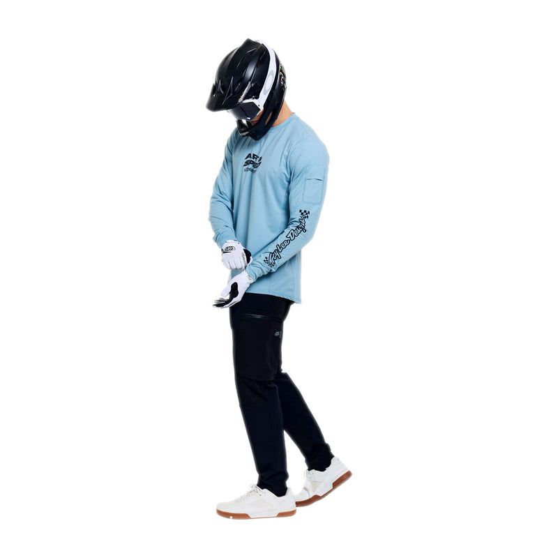Ruckus Ride LS Tee Waves Dawn Blue