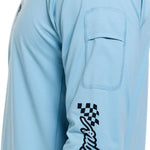 Ruckus Ride LS Tee Waves Dawn Blue