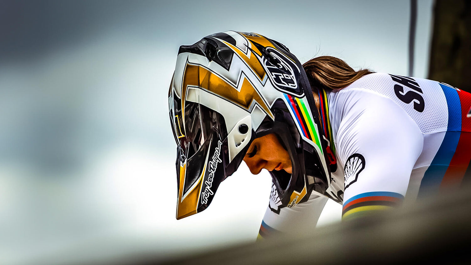 BMX rider focusing on their Troy Lee Designs D4 Helmet