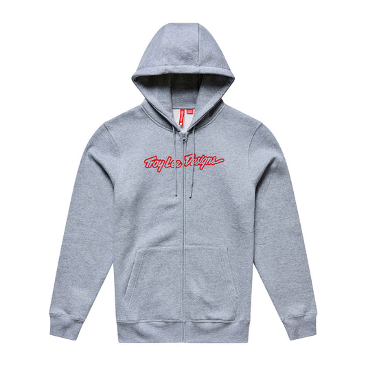Zip up Hoodie Signature Gray Heather / Red