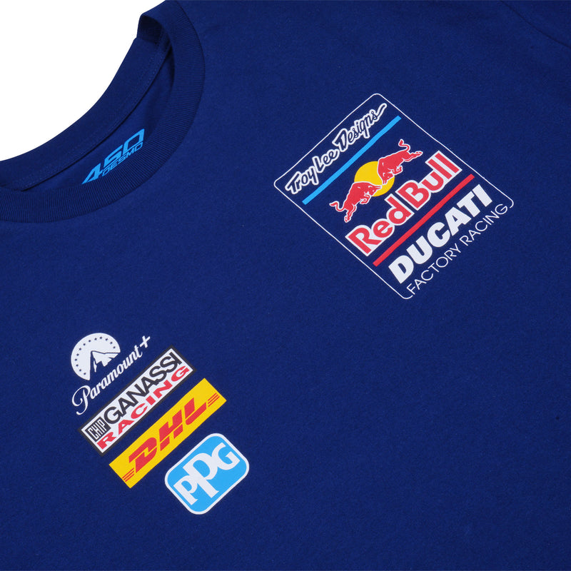 Short Sleeve Tee Troy Lee Designs X Red Bull X Ducati Licensed Navy