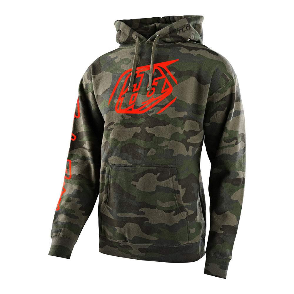 Pullover Hoodie Cropped Badge Forest Camo