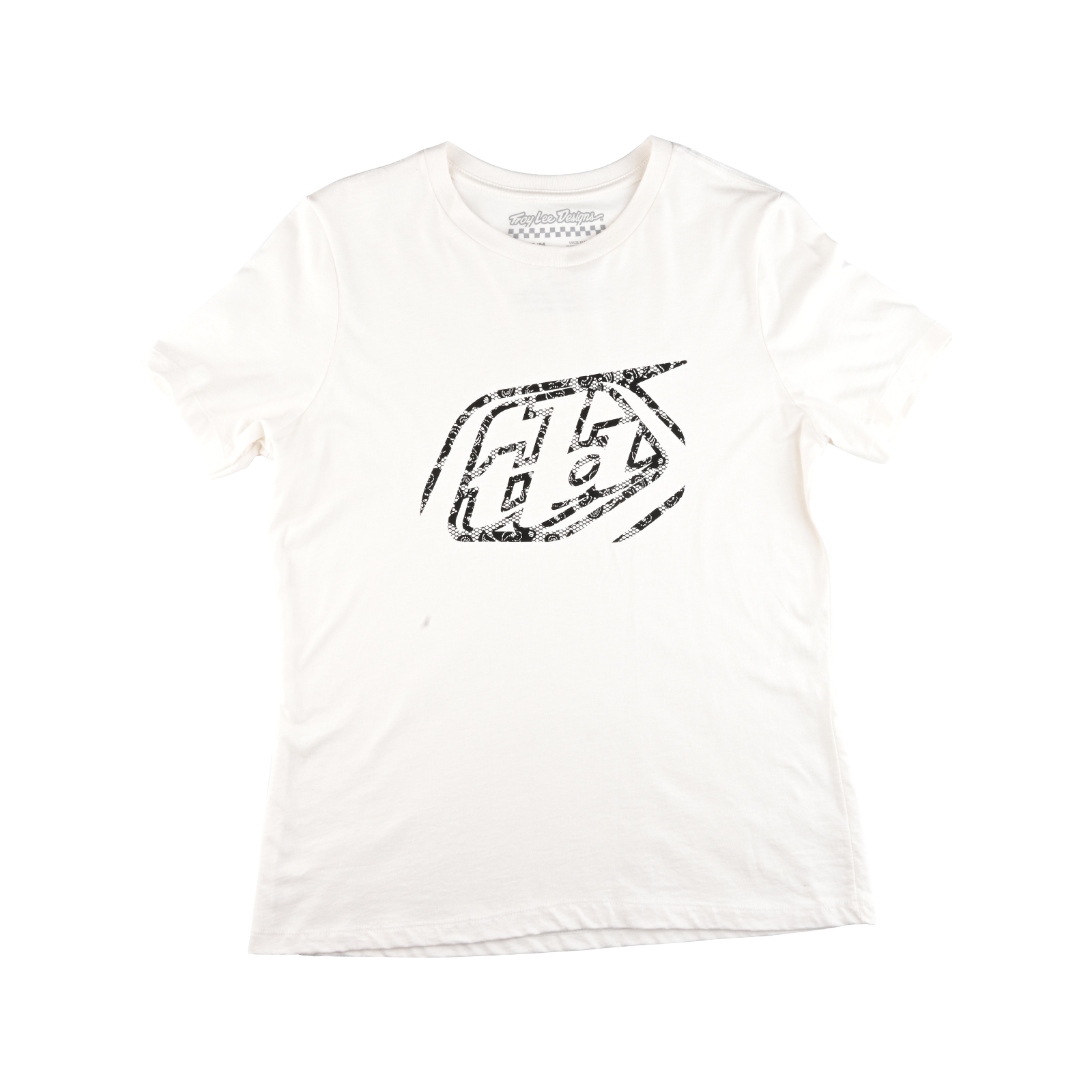 Wmns Short Sleeve Tee Cropped Badge Vintage White – Troy Lee Designs