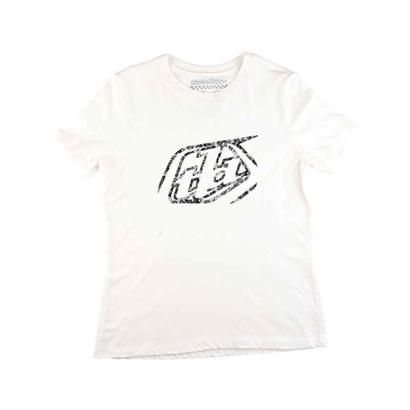 Wmns Short Sleeve Tee Cropped Badge Vintage White – Troy Lee Designs