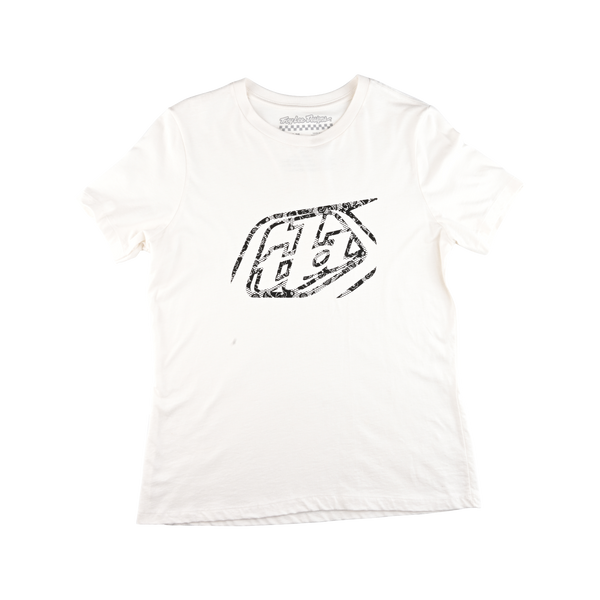 Wmns Short Sleeve Tee Cropped Badge Vintage White – Troy Lee Designs
