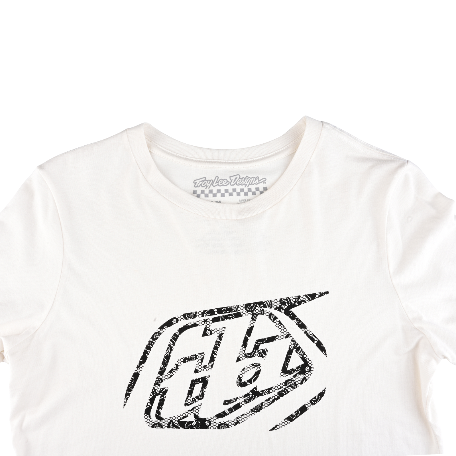 Wmns Short Sleeve Tee Cropped Badge Vintage White – Troy Lee Designs