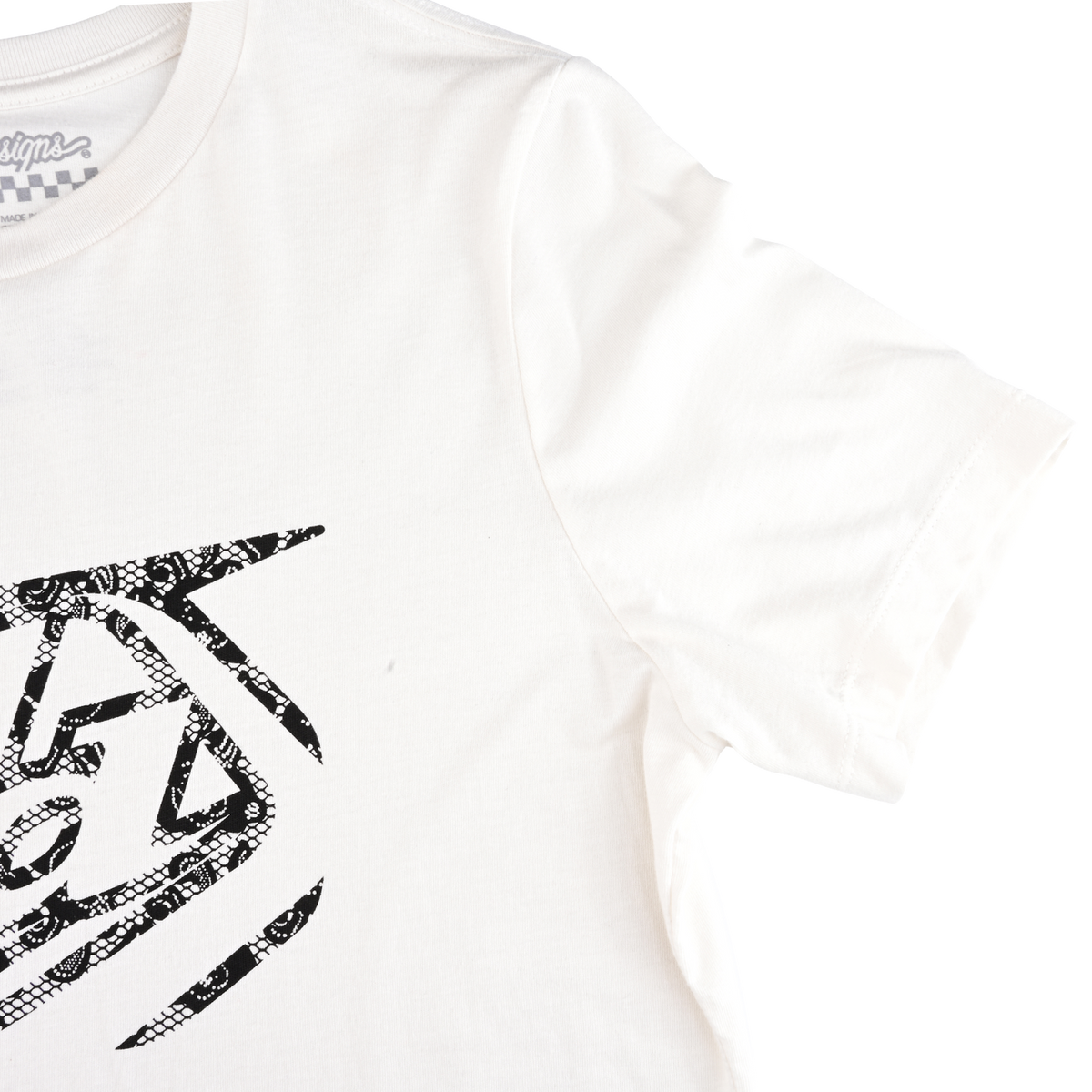 Wmns Short Sleeve Tee Cropped Badge Vintage White – Troy Lee Designs