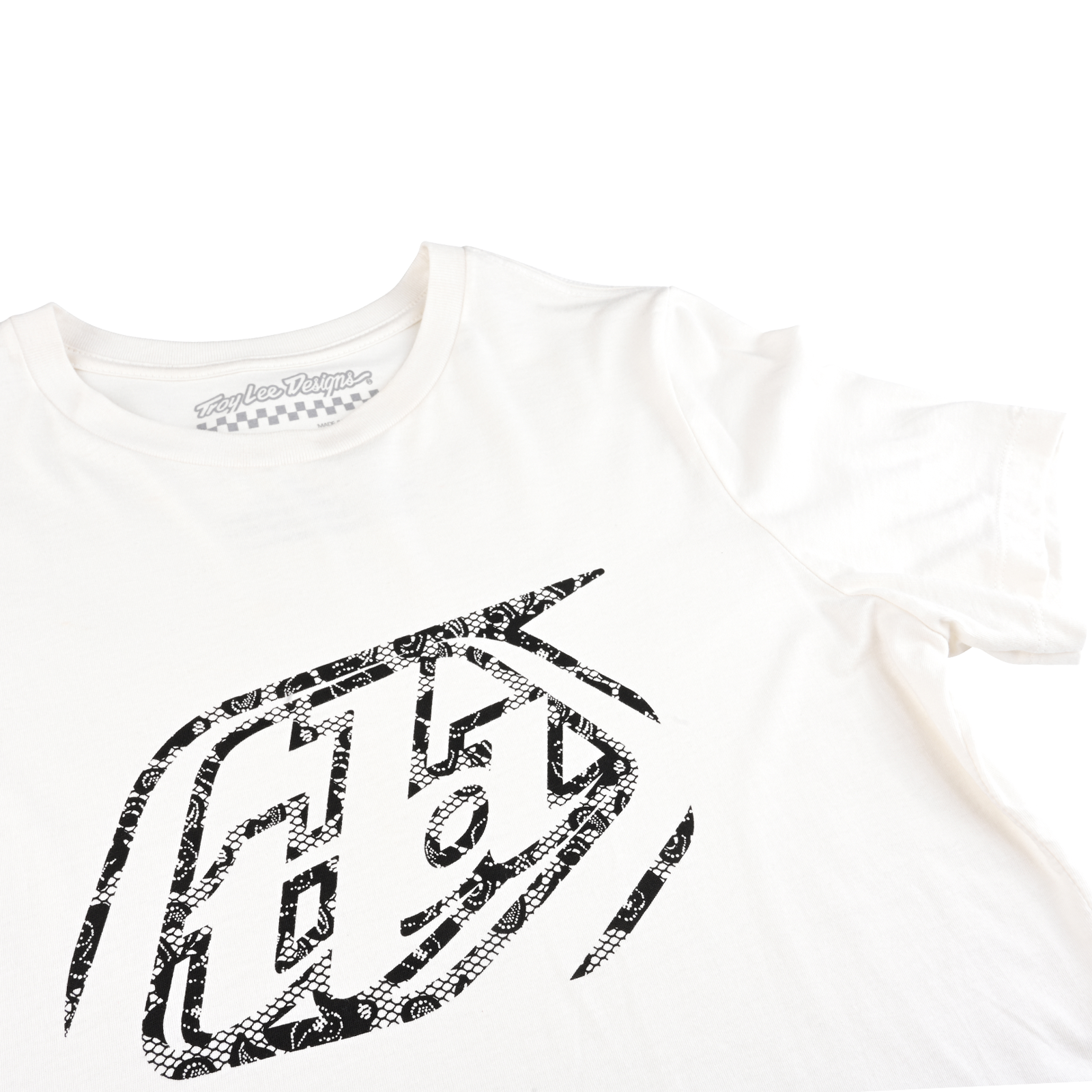 Wmns Short Sleeve Tee Cropped Badge Vintage White – Troy Lee Designs