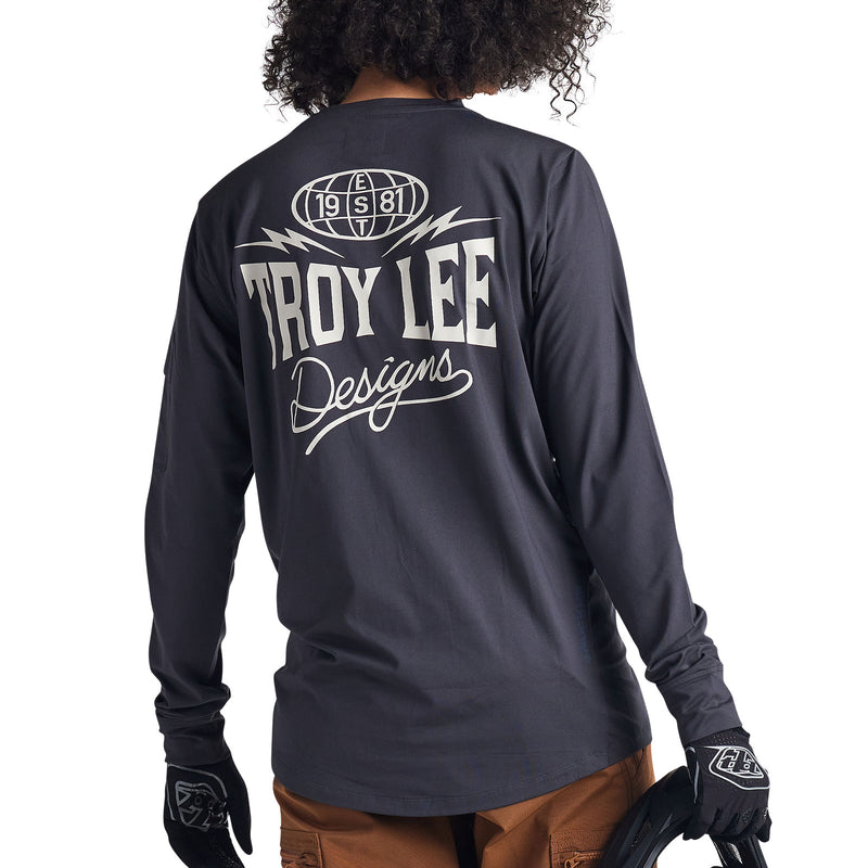 Ruckus Long Sleeve Ride Tee Bolts Carbon