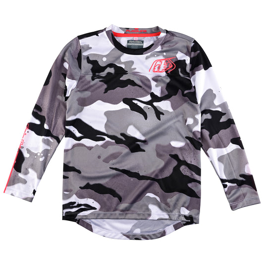 Youth Flowline LS Jersey Spray Camo White