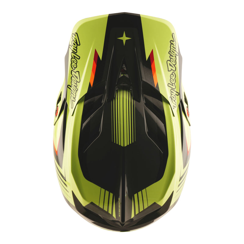 full face yellow motorcycle helmet Troy Lee Designs D4 Polyacrylite Helmet Qualifer Black/Yellow, L