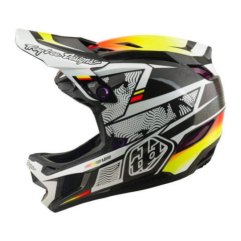 Troy Lee Designs D4 Carbon Helmet Lined Up Black, Black / XL