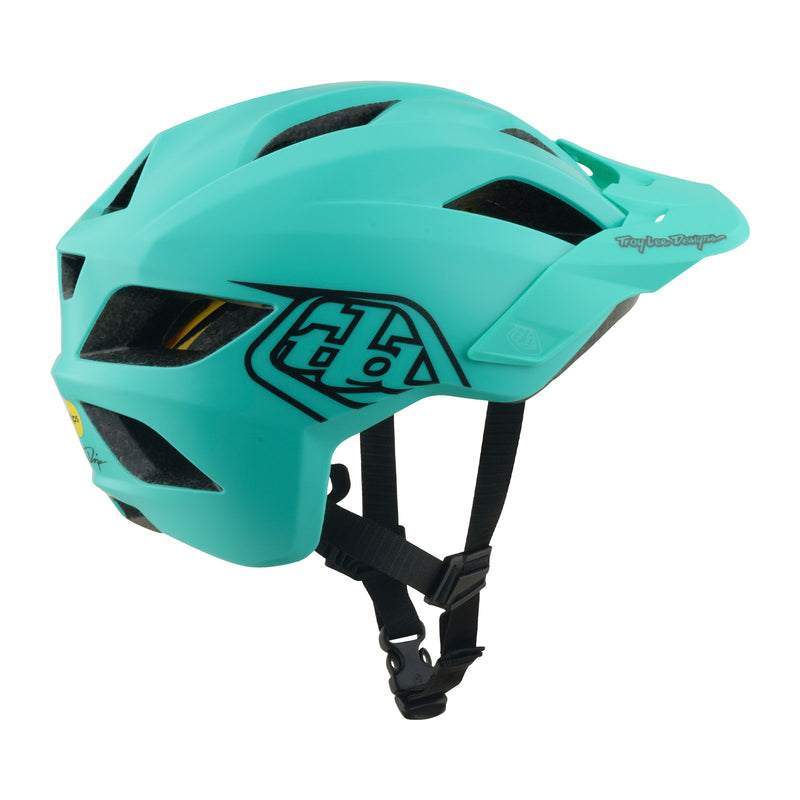Troy Lee Designs Youth Flowline Helmet Point Charcoal / Real Teal