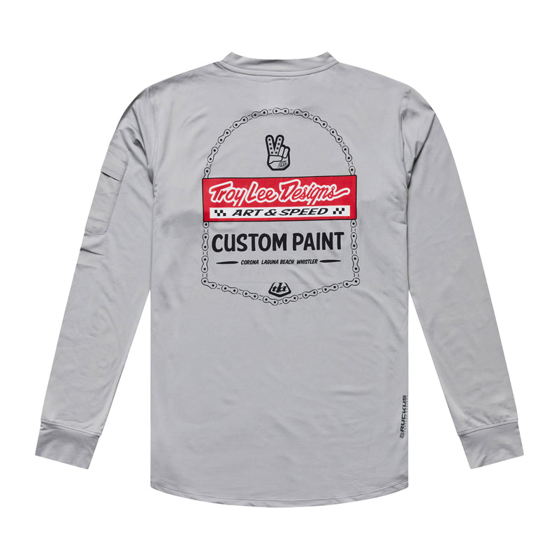 Ruckus Ride LS Tee Custom Paint Mid Gray