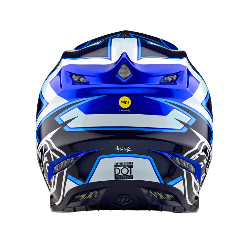 checkered blue motorcycle helmet Troy Lee Designs SE5 Composite Helmet Ever Blue, Blue / XS