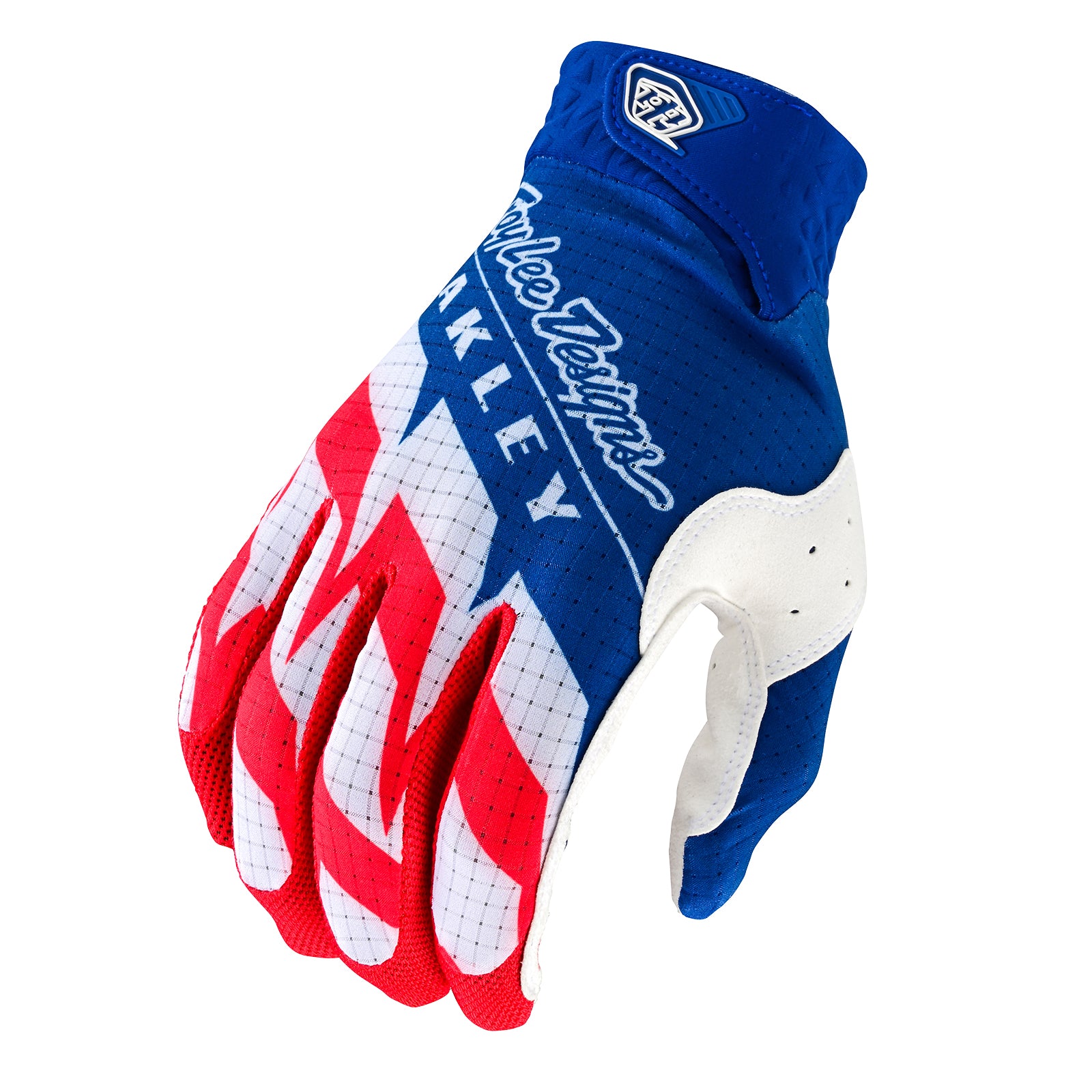 Guantes Air Glove Richter Guantes Troy Lee Designs Air Glove - Richter Silver/Fire, Talla 2X, Protección TPR Palma Perforada Ciclismo