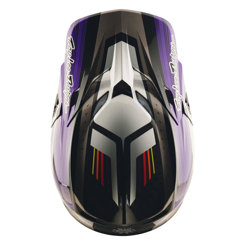 black purple motorcycle helmet Troy Lee Designs - SE5 Carbon Stripes MIPS Helmet