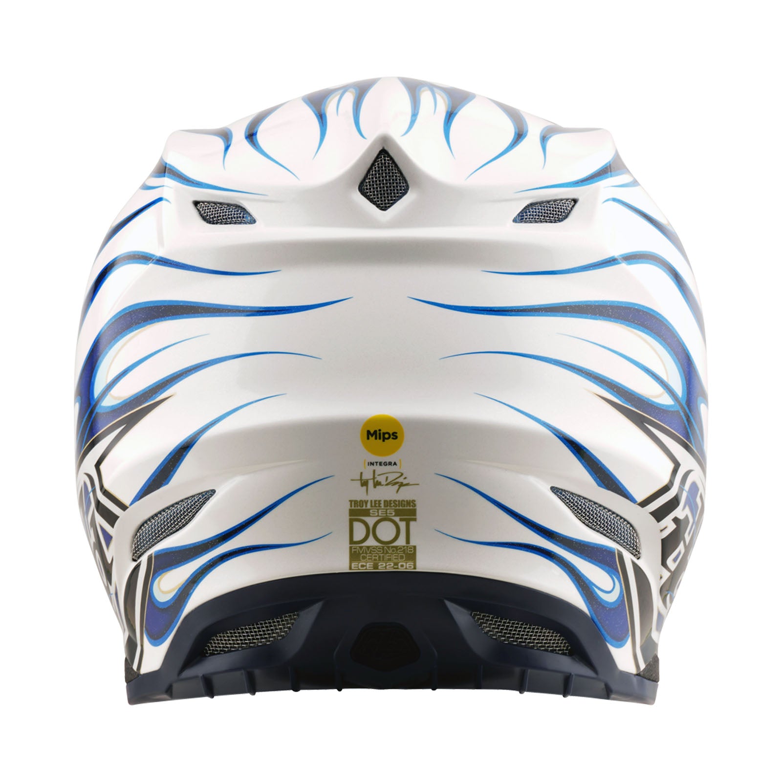 blue and yellow motorcycle helmet Troy Lee Designs SE5 Composite Helmet Torched Blue 2X-Large