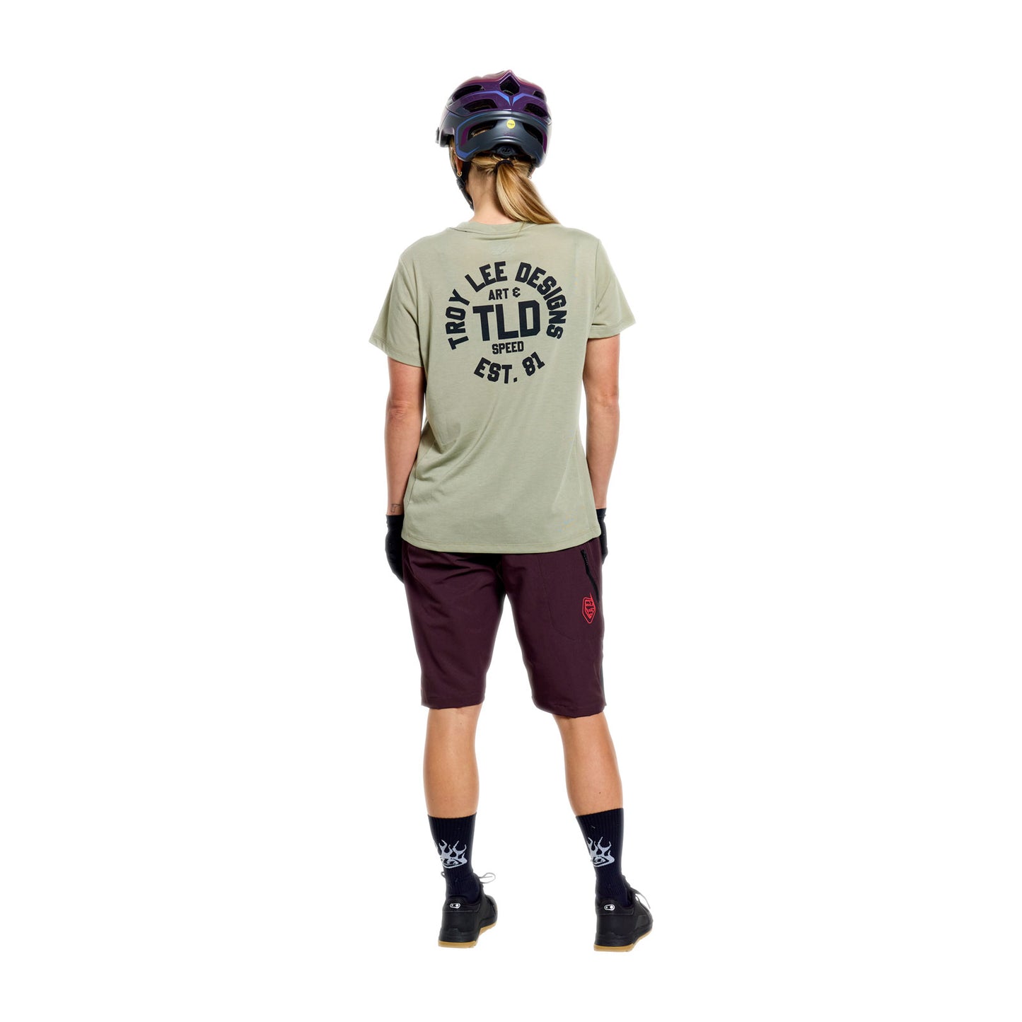 Womens Lilium Ride SS Tee Stamps Sage
