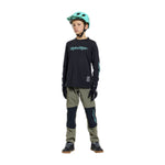 Youth Skyline Ride LS Tee Signature Black / Real Teal