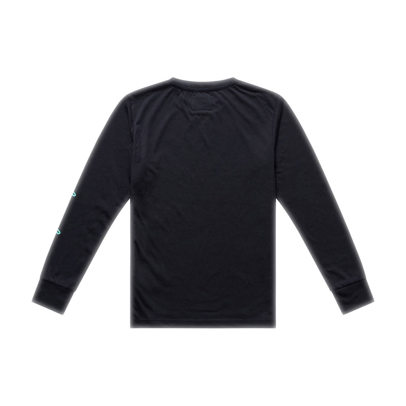Youth Skyline Ride LS Tee Signature Black / Real Teal