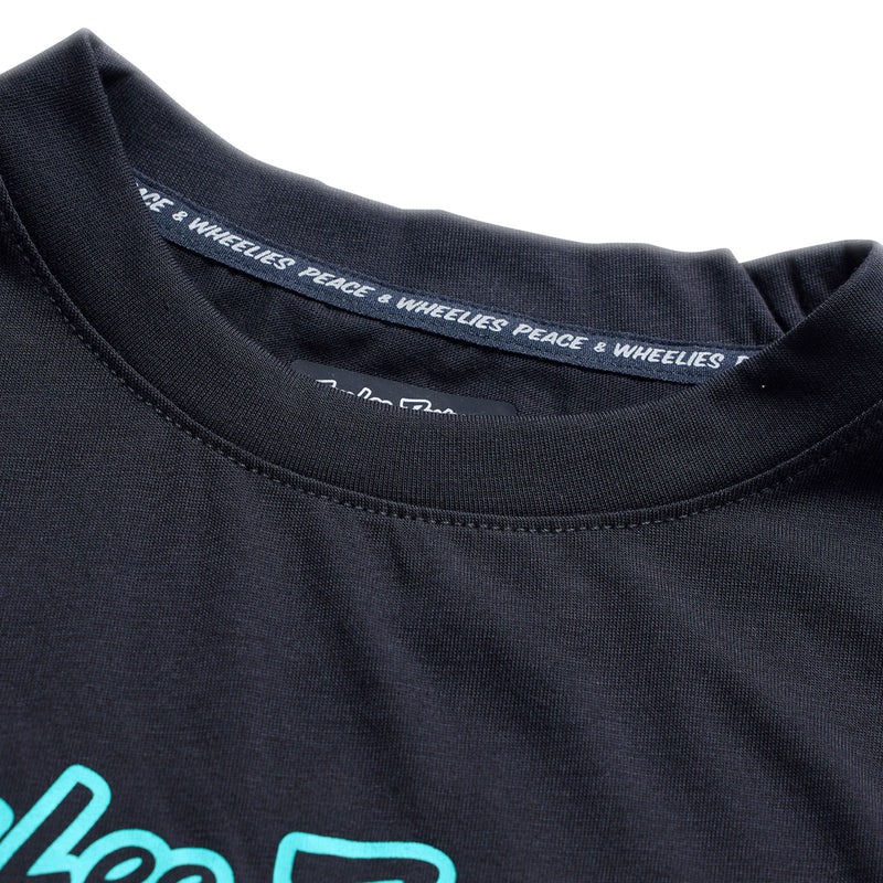 Youth Skyline Ride LS Tee Signature Black / Real Teal