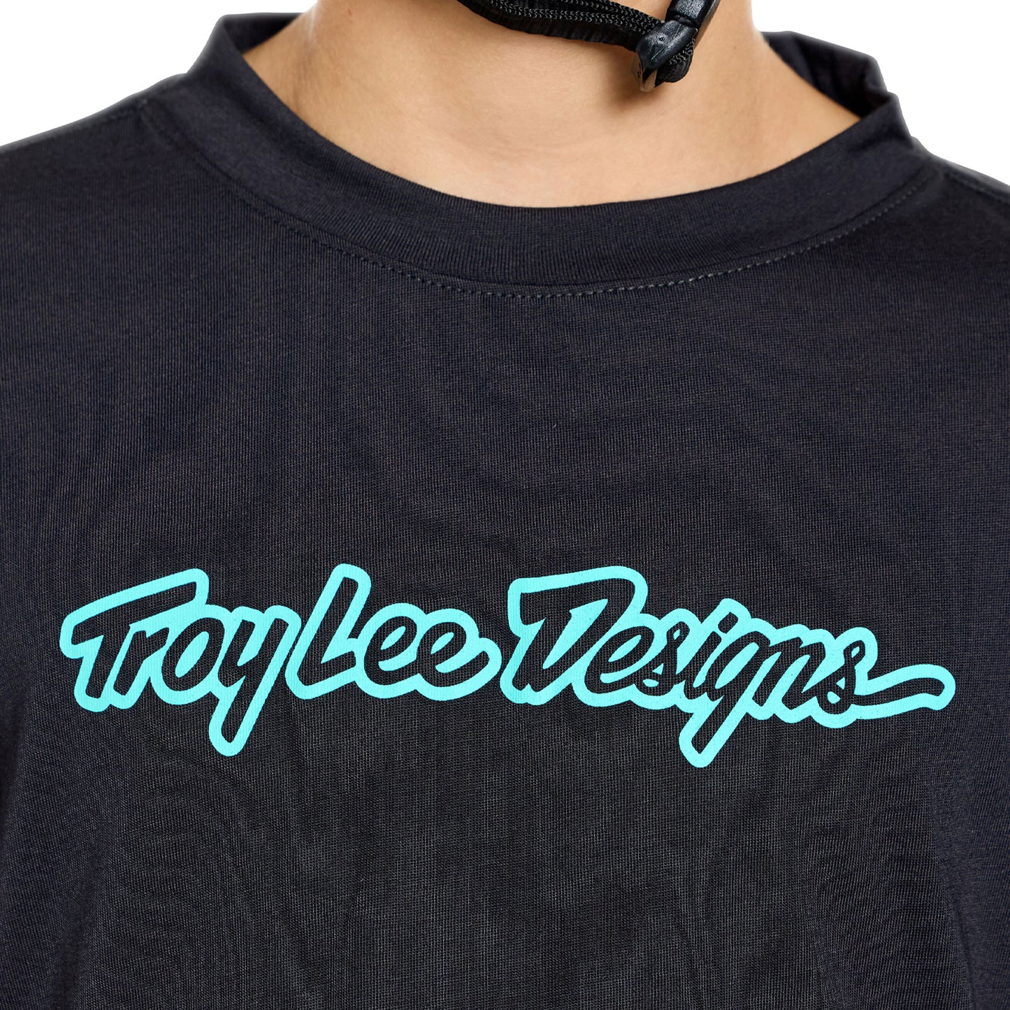 Youth Skyline Ride LS Tee Signature Black / Real Teal