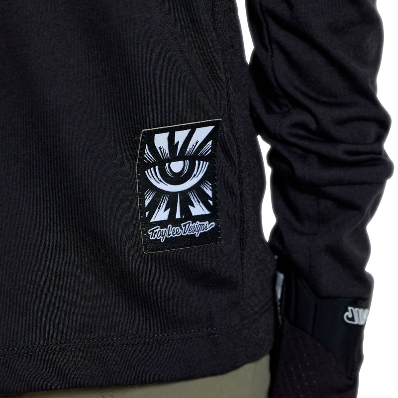 Youth Skyline Ride LS Tee Signature Black / Real Teal