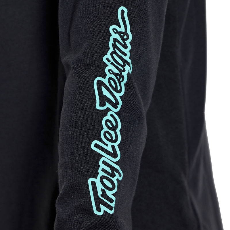 Youth Skyline Ride LS Tee Signature Black / Real Teal