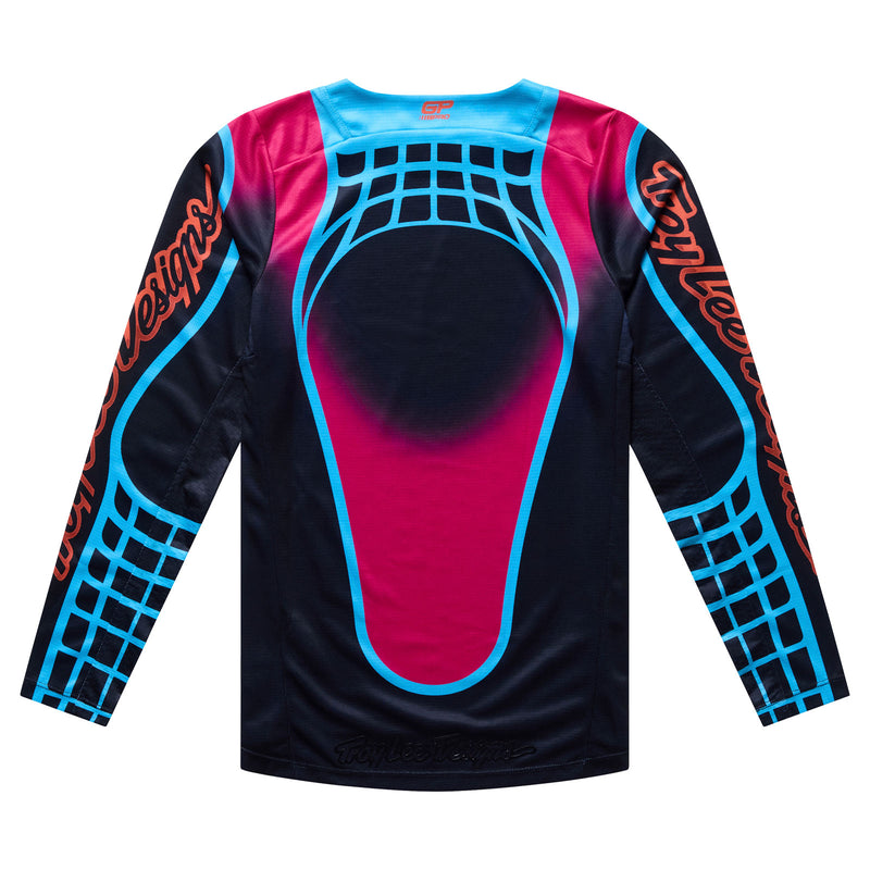 Youth GP Pro LS Jersey Framework Black / Cyan