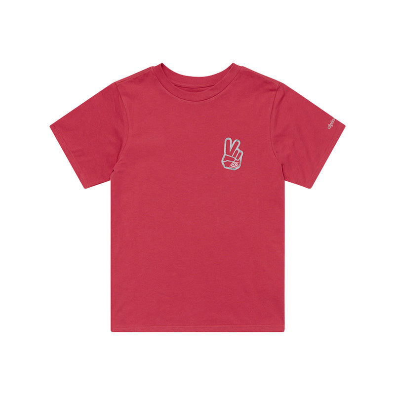 Womens Short Sleeve Tee Peace Out Fuchsia