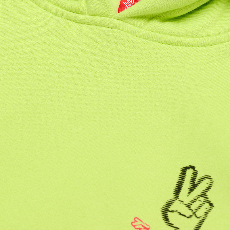 Youth Pullover Peace Out Glo Yellow