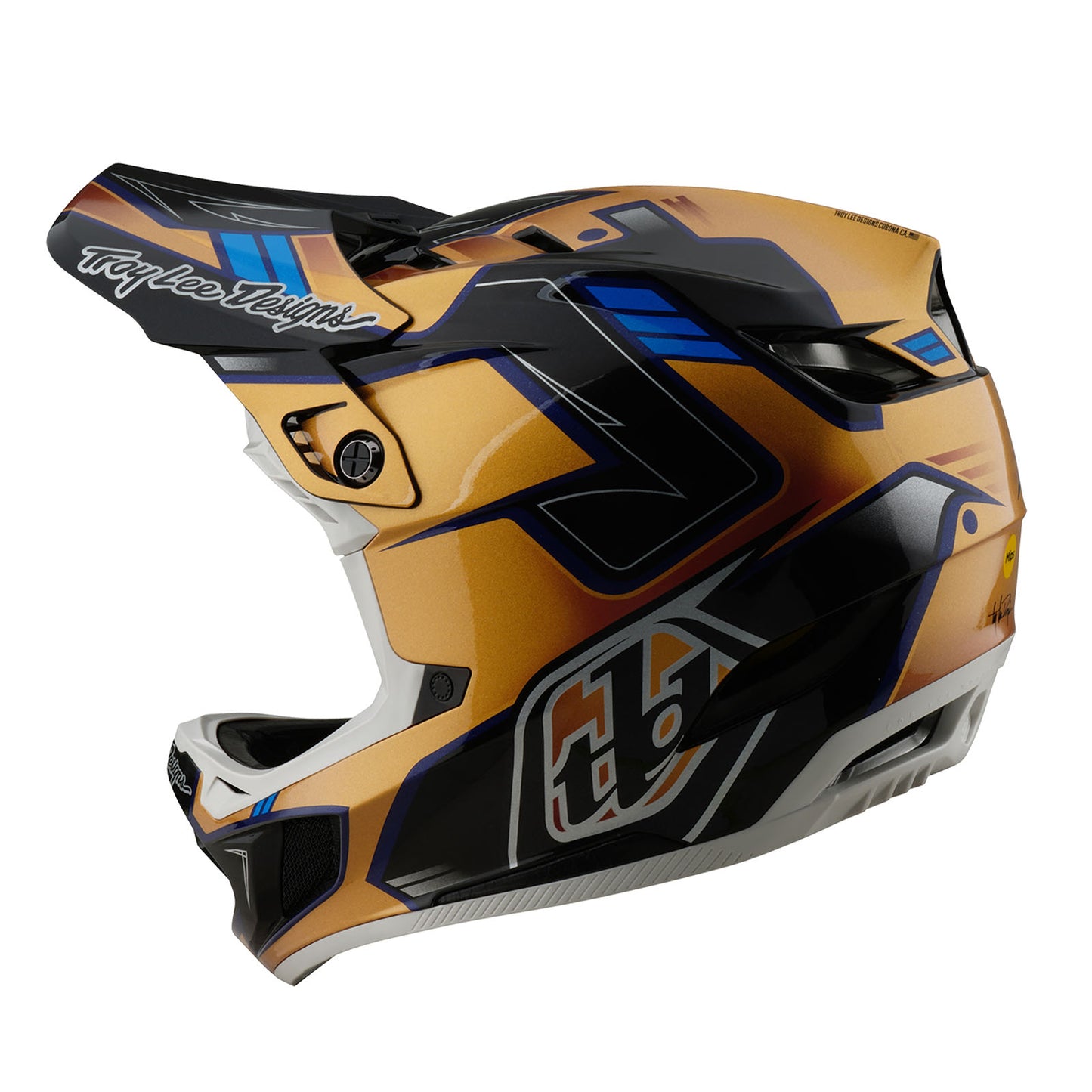 Troy Lee Designs D4 Composite Helmet Royalty Black / Gold, Black / Gold / 2X