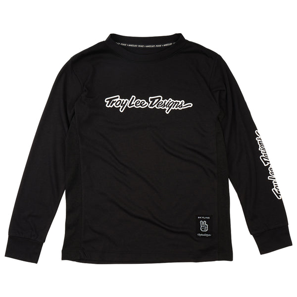 Troy Lee Designs 子供用サイクルウェア ブラック Youth Skyline Ride Long Sleeve Tee Signature Black – Troy Lee Designs