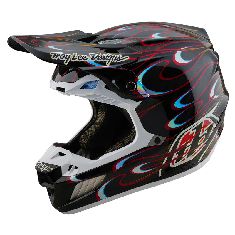 black and red shoei helmet Troy Lee Designs - SE5 Carbon Torched Helmet