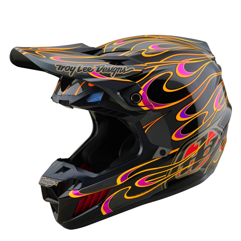 black motorcycle helmet with mohawk Troy Lee Designs - SE5 Composite Torched Helmet