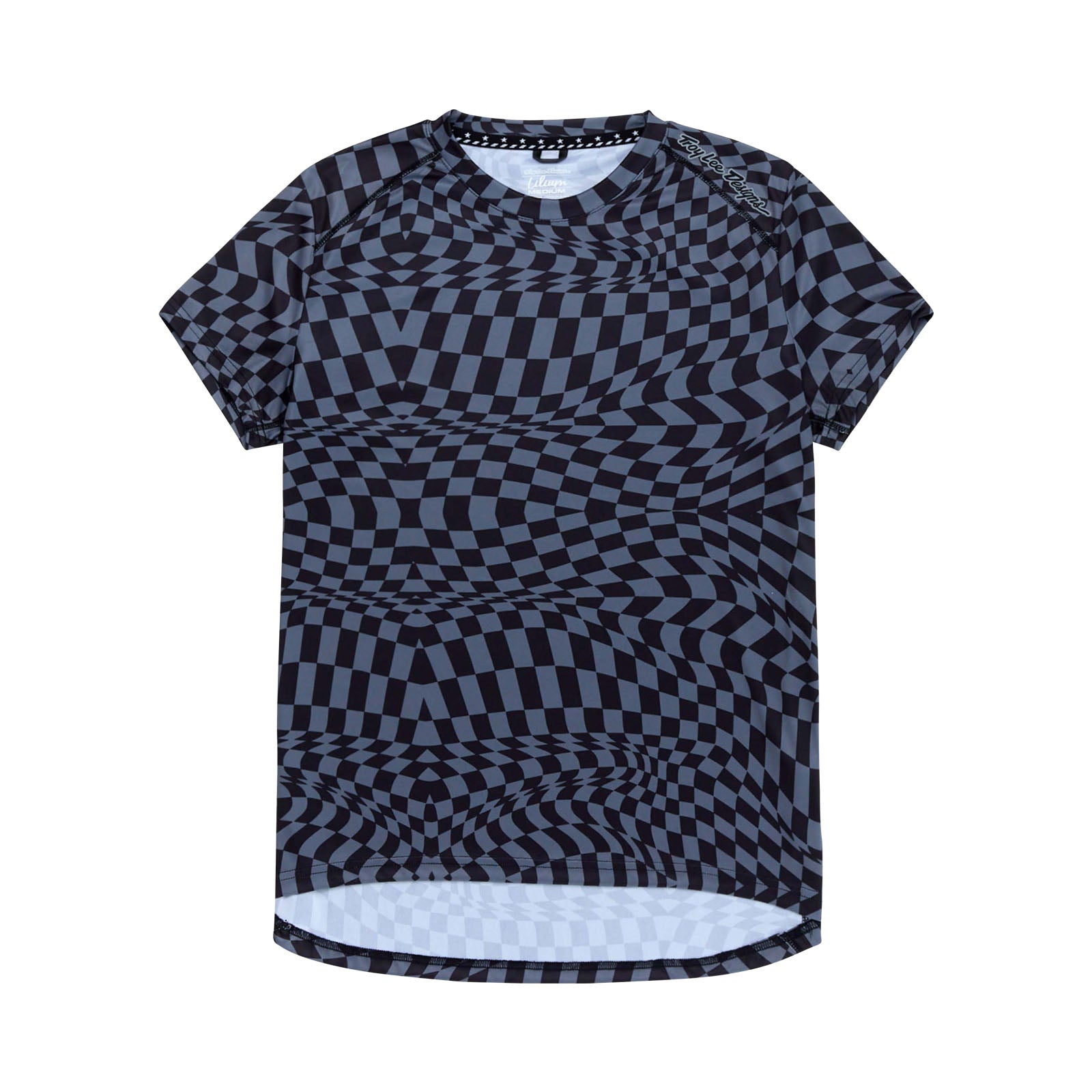 Womens Lilium Short Sleeve Jersey Twisted Checkers Black