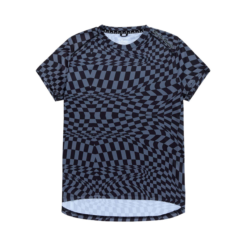 Womens Lilium Short Sleeve Jersey Twisted Checkers Black