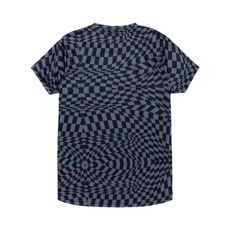 Womens Lilium Short Sleeve Jersey Twisted Checkers Black