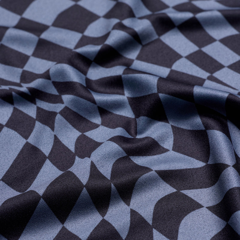 Womens Lilium Short Sleeve Jersey Twisted Checkers Black