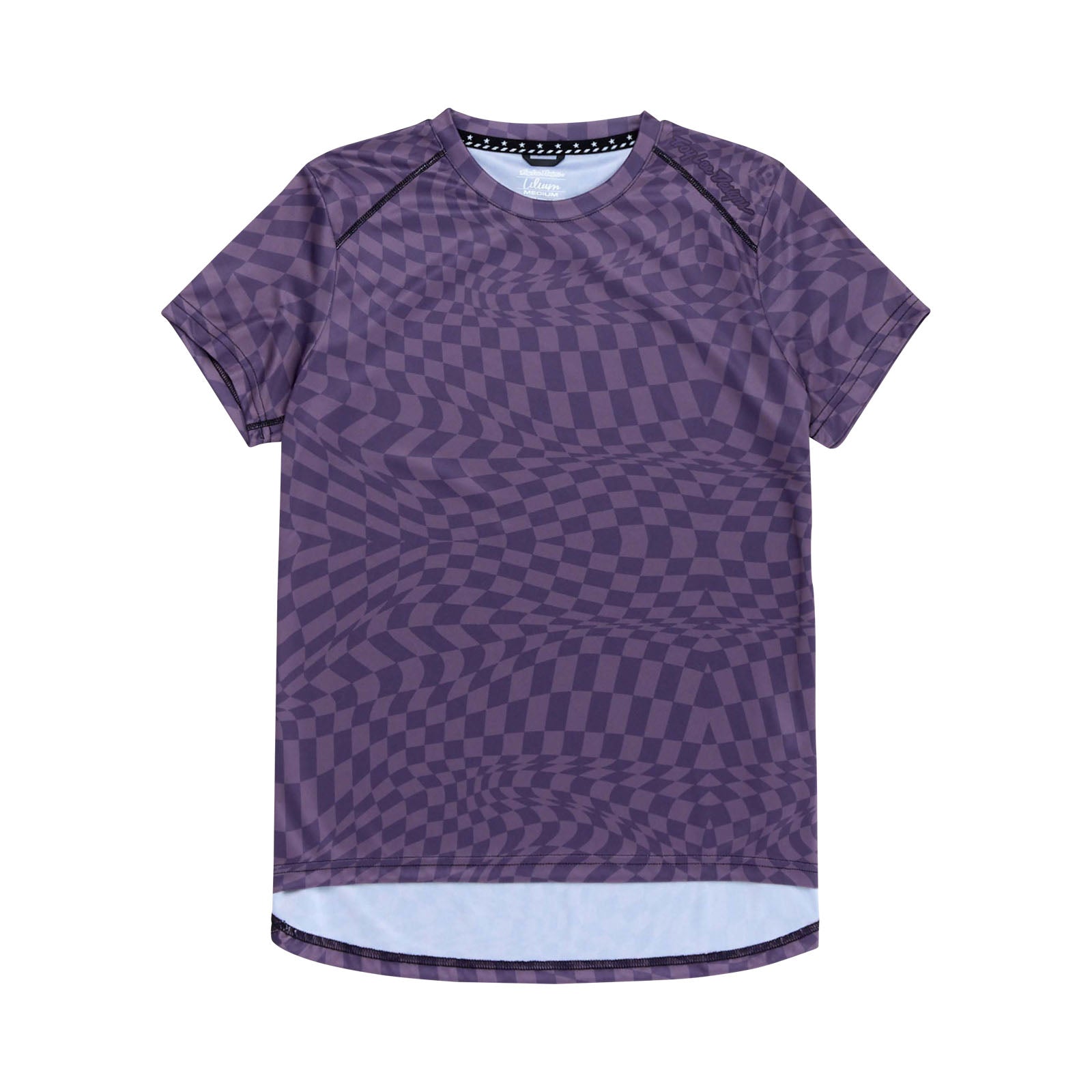 Womens Lilium Short Sleeve Jersey Twisted Checkers Deep Purple