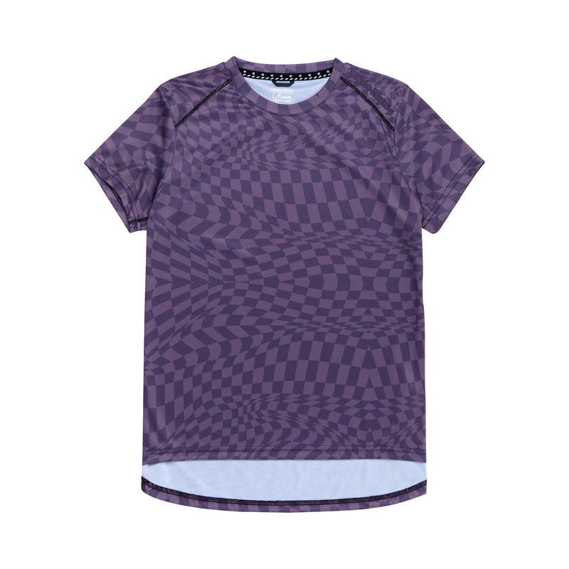 Womens Lilium Short Sleeve Jersey Twisted Checkers Deep Purple