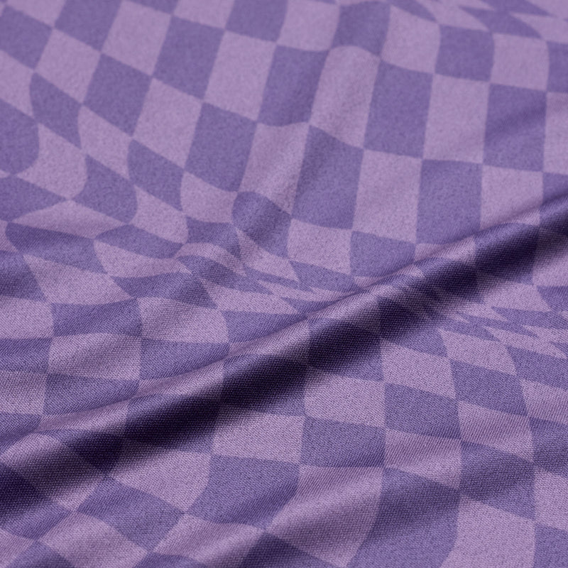 Womens Lilium Short Sleeve Jersey Twisted Checkers Deep Purple