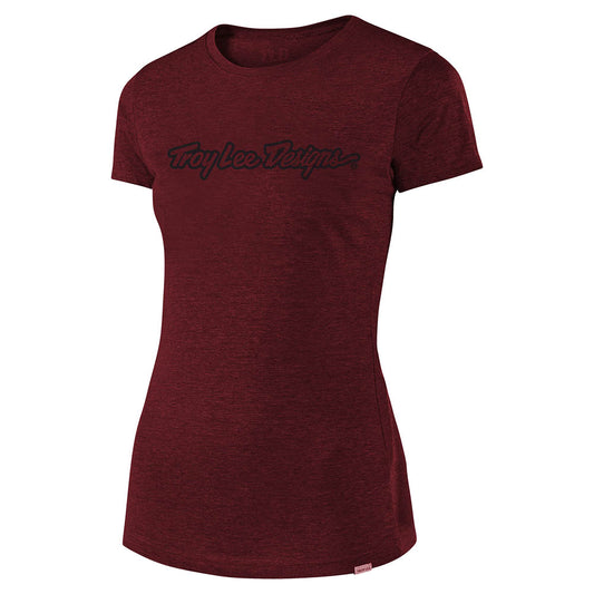 Wmns Short Sleeve Tee Signature Maroon