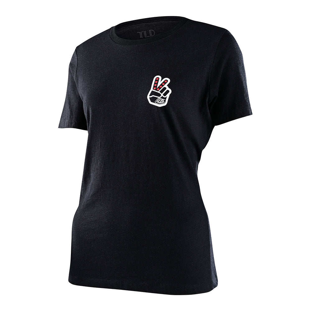 Womens Short Sleeve Peace Out Black Heather