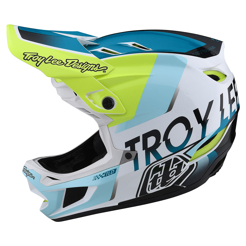 trapo A rayas Arquitectura D4 Composite Helmet W/MIPS Qualifier White / Green – Troy Lee Designs