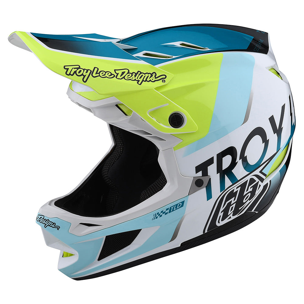 trapo A rayas Arquitectura D4 Composite Helmet W/MIPS Qualifier White / Green – Troy Lee Designs
